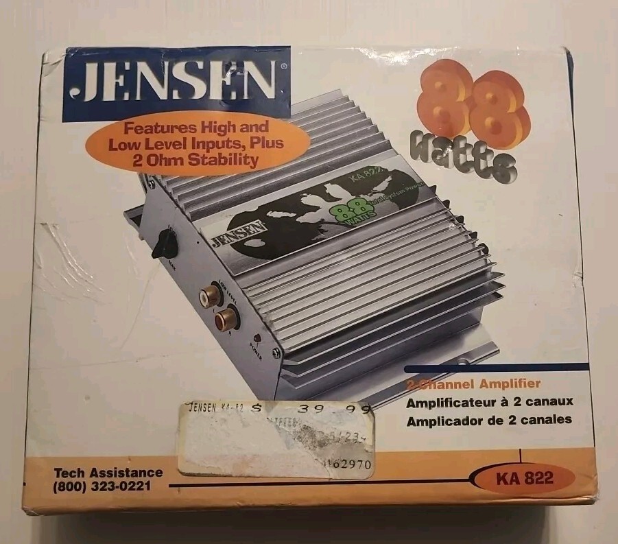 NOS! Jensen KA 822 88 Watt Max X 2 Amplifier 2x44 88 Watts Vintage