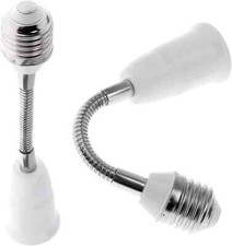 Light Bulb Socket Extender Adapter Flexible Extension Adjustable Converter 2Pack