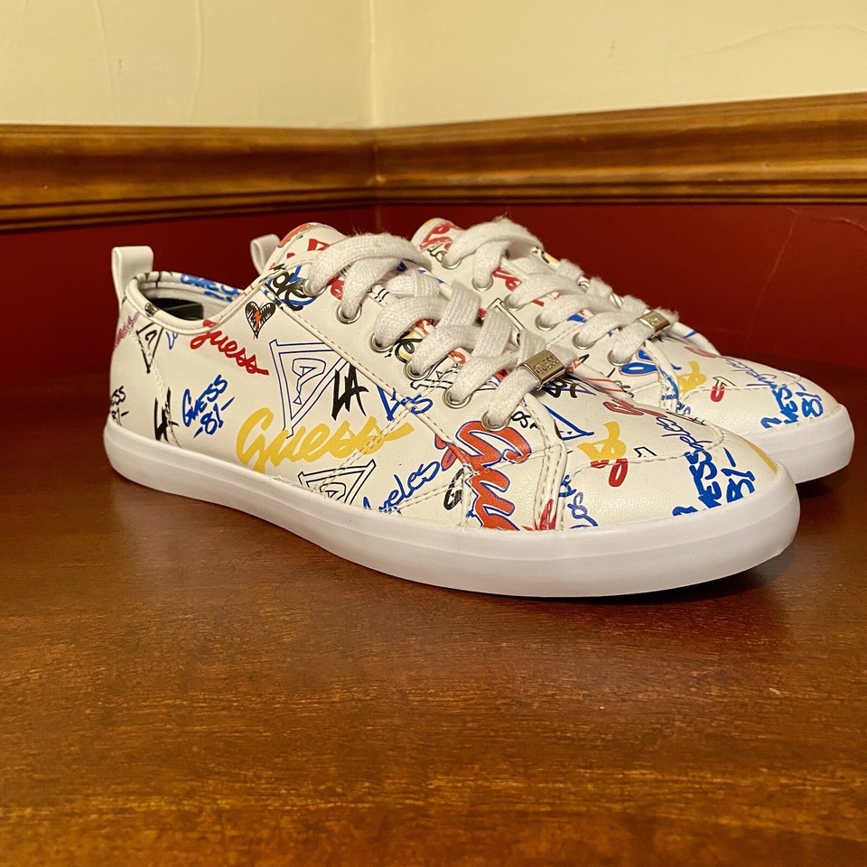 Guess Graffiti Low Top Fashion Designer Sneakers Size 9.5M Women’s eBay