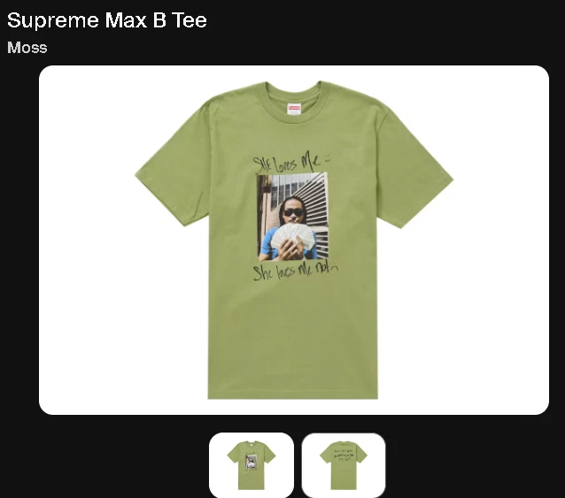 TEE SHIRT SUPREME MAX B MOUSSE (TAILLE GRAND) SS25 SEMAINE 7 100% AUTHENTIQUE NEUF