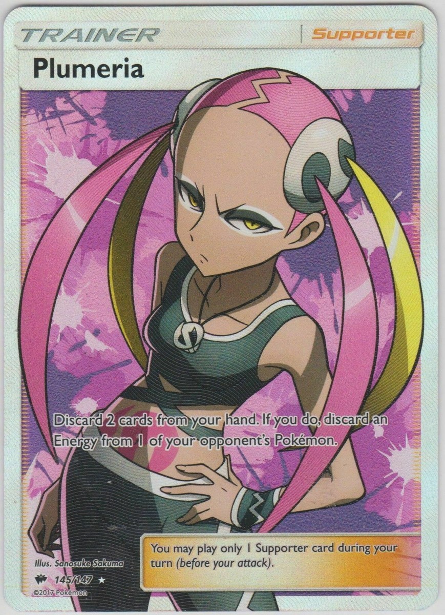 さ*ま様 プルメリア　ファイヤーブラスト　Plumeria Fire blast Plumeria 145/147 Burning Shadows Full Art Ultra Rare Pokemon