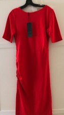 ESCADA women's  Short Sleeve Dress ~Size 38 ~Ruched Jersey Chic Red  $875
