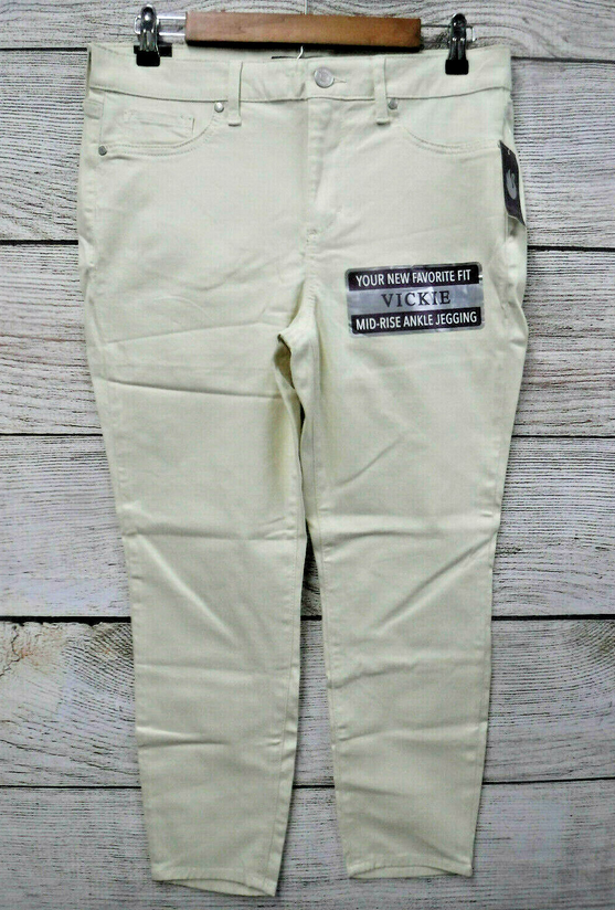 Gloria Vanderbilt Womens 8P Lemon Meringue Skinny Ankle Jeans Stretch Vickie Style New