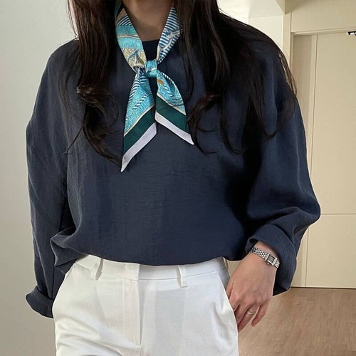 Pure Twill Silk Scarf Ribbon Belt Print Fashion Slim Head Band Neck Tie 90x5cm