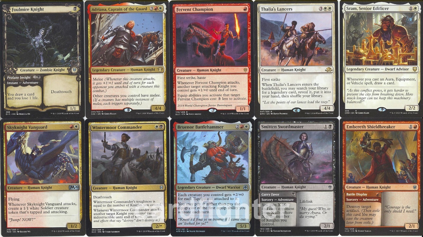 Knight Equipment Tribal Commander EDH Deck Syr Gwyn, Hero of Ashvale