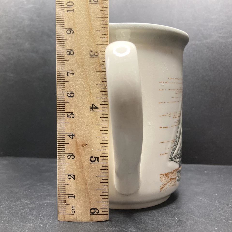 Vintage Biltons Fishing Ketch Wild Rose Harwich Embossed Ceramic Mug England - Image 4 of 4