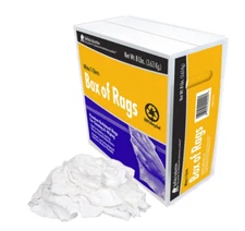 NEW Box of Rags - Cotton Cleaning White T-Shirts 8 Lb. Paint Cleanup