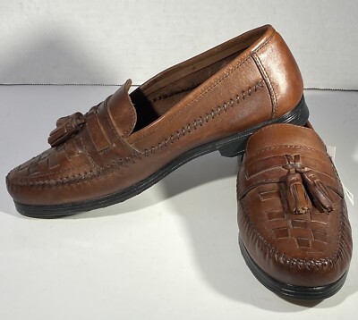 Woodbridge Mens Brown Woven Leather Tassel Loafers Made in Brazil Size 8.5 Woodbridge Woven Brazilian Leather Loafers w/ Tassels Mens  main image 2