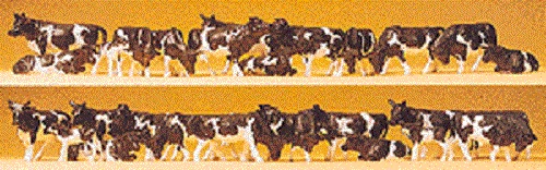NEW ! HO Preiser 14408 THIRTY (30) Black & White Dairy Cows