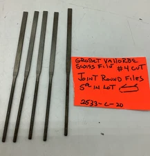 Grobet Vallorbe, Joint Round Files , #4 Cut, 6 1/4”,(5 Pc In Lot)2533-c-20