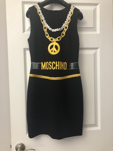 moschino black and gold dress