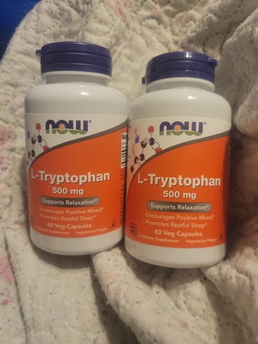 NOW FOODS L-Tryptophan 500 mg 120 Veg Capsules Relaxation,mood,sleep - 04/25