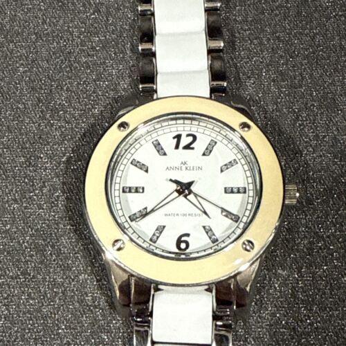 Anne Klein White Cream Ceramic Women's Watch New Battery And Works Sold As Is