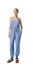 Sweaty Betty Karma Womens Tie Waist Blouson Jumpsuit Blue Sz Large