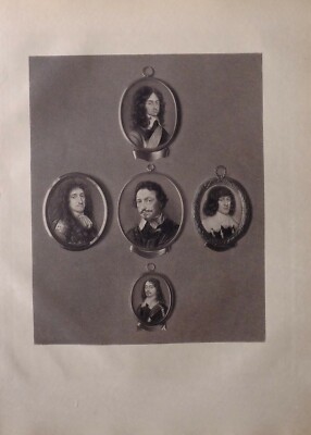 1898 ANTIKER DRUCK ~ MINIATUREN CHARLES II PRINZ RUPERT MARQUIS VON MONTROSE