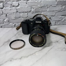 Konica FS-1 35mm Vintage Film Camera w/ Osawa MC 28-80mm Lens Filter Nice