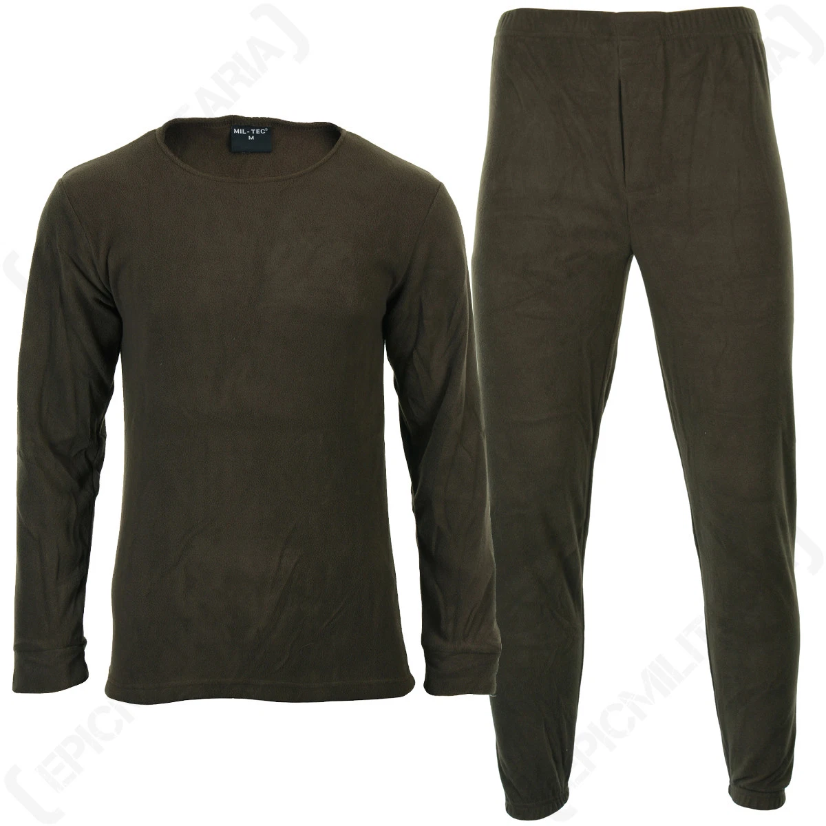 Olive Drab Round Neck Thermal Underwear Set - Winter Fleece Lining Base Layer
Opens in a new window