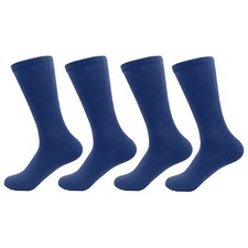 BambooMN - Men's Medium/Large Rayon from Bamboo Fiber Socks - Blue - 4prs