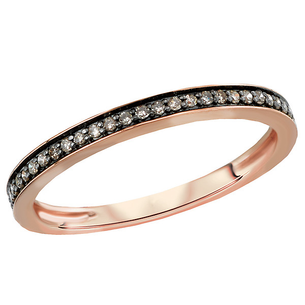 NEW LADIES 14k ROSE GOLD COGNAC DIAMOND BAND STACKABLE RING eBay