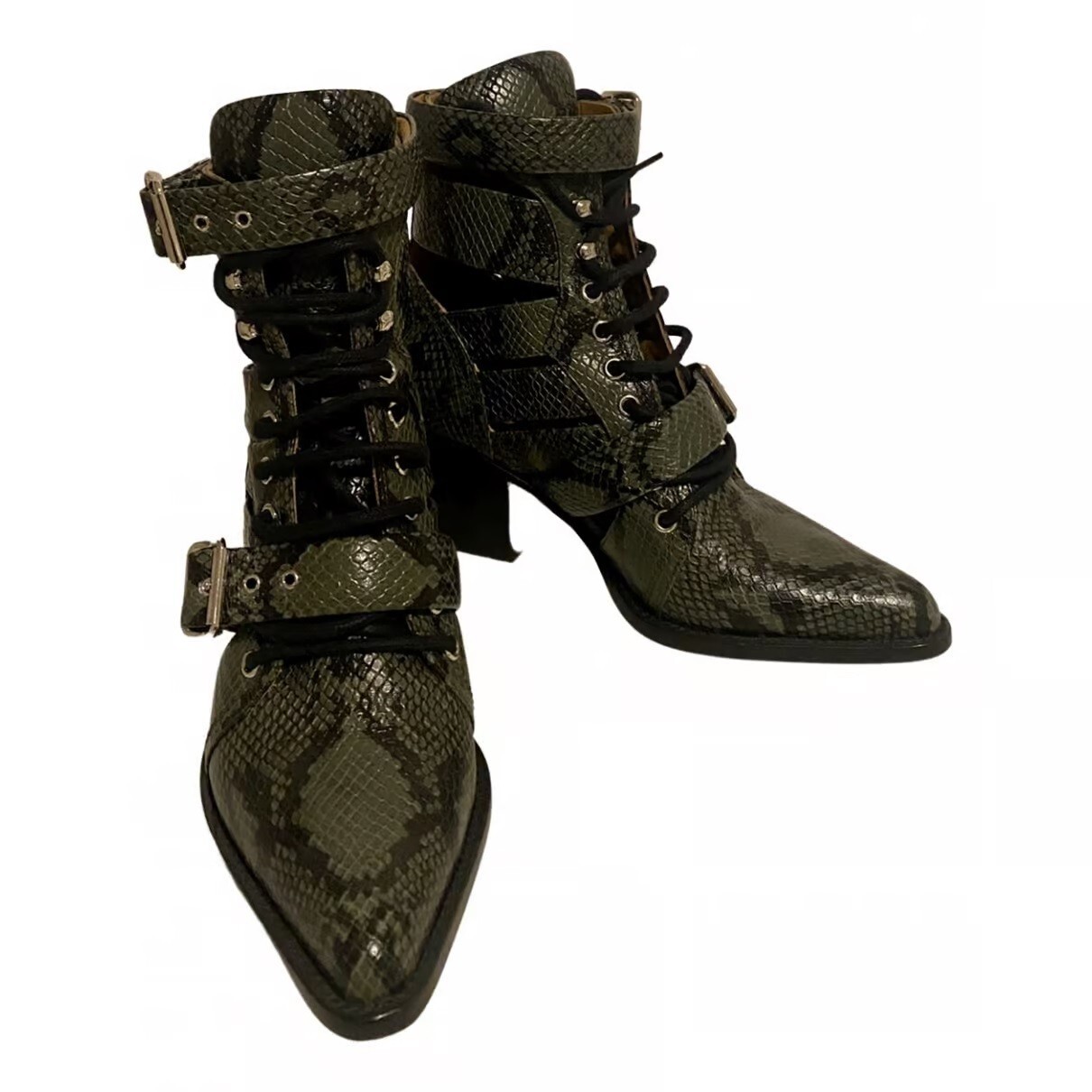 Chloe Rylee Ankle Boots Python Print Multicolor G… - image 1