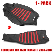 For Honda TRX 450R TRX450ER Seat Cover 2004-2018 All Black Red Non-Slip PVC New