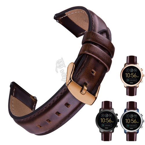 20 22mm Leather Watch Band Wrist Strap 