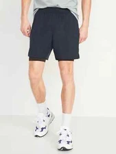 Old Navy Go 2-in-1 Workout Shorts + Base Layer Mens 2XL Tall Navy Blue NEW