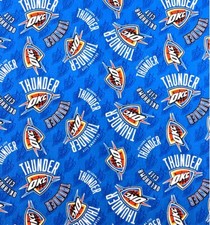 NBA OKLAHOMA CITY THUNDER ALLOVER PRINT 1 100 COTTON FABRIC BY THE 1/2 YARD