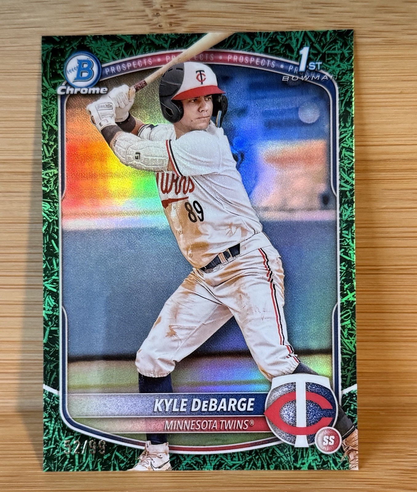 KYLE DEBARGE 2025 BOWMAN CHROME 1ST GREEN GRASS TWINS /99