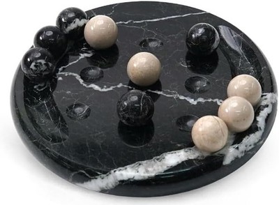 Marble Tic Tac Toe 6'' Black Onyx Board Game for Adult & Family Home Table Decor