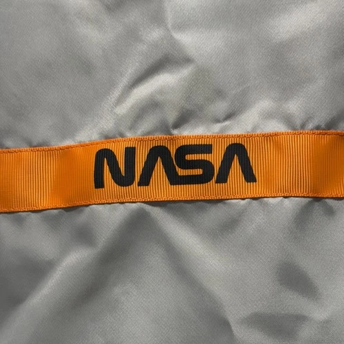 ASSTseries Bomber Jacket NASA Gray Adult Zip Front Windbreaker Size Medium NWOT! image 5