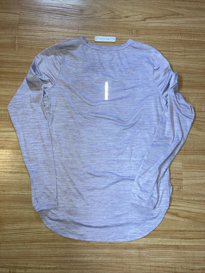 Camisa deportiva para mujer Reebok talla grande manga larga púrpura correr entrenamiento Foto 4 de 4