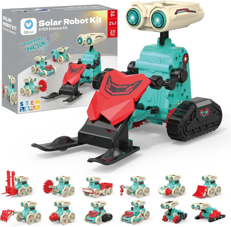 Sillbird Solar Robot Building Kit STEM Gift 21-in-1 DIY Robotic Set Solar Power