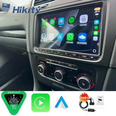 DAB+ Carplay 9'' Android 15 Autoradio GPS BT Für VW GOLF 5 6 Tiguan Touran Passat