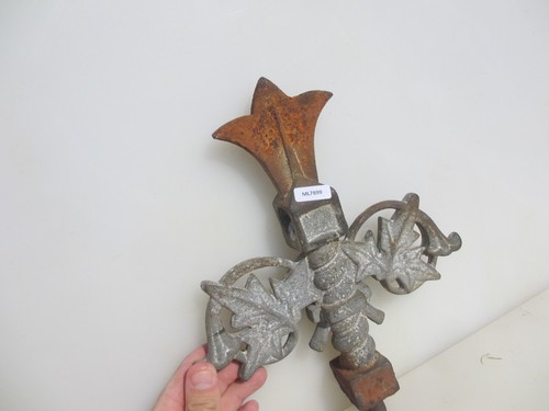Antique Iron Finial Fence Top Mount Old Victorian Vintage Gothic 10"H - Picture 3 of 12