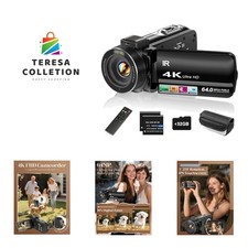 Multifunctional 4K Camcorder for Vlogging: Night Vision, 32GB Card Included