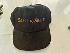 Vintage Bass Pro Shops Rainbow Letters 1990s Snapback Hat RARE Great Condition