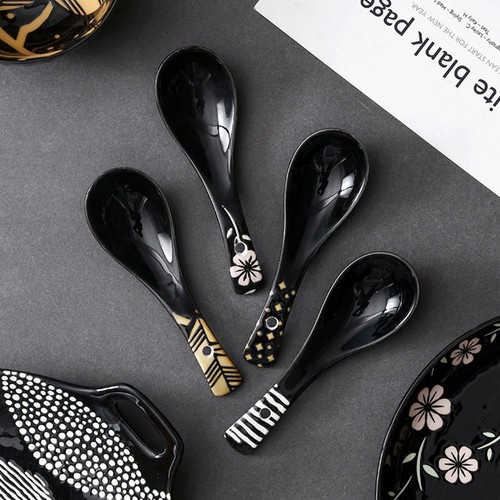 Mixing Ceramic Japanese Style Dinnerware Soup Spoons Tableware Kitchen Utensil - Picture 4 of 6