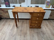Pine Dressing Table with a Single Pedestal Solid With Four Drawers