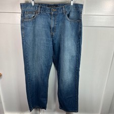 Calvin Klein Jeans Mens Straight Leg Blue Denim Pants Size 36 RN 36009