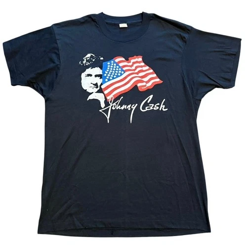 Johnny Cash American Rebel T Shirt Screen Star 1980s vintage concert t-shirt, vintage, size XL, single stitch, B+ condition