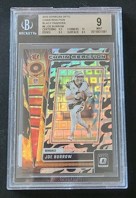 Joe Burrow 2023 Optic Chain Reaction Black Pandora /25 BGS 9 CASE HIT Bengals