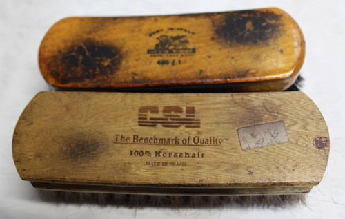 Vintage Shoe Shine Brushes Lot of 2 ~ Horsehair ~ Brazil ~ Italy