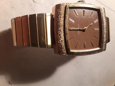 Vintage Caravelle Bulova Manual Wind Watch With An Amazing Case & Brown Dial !!