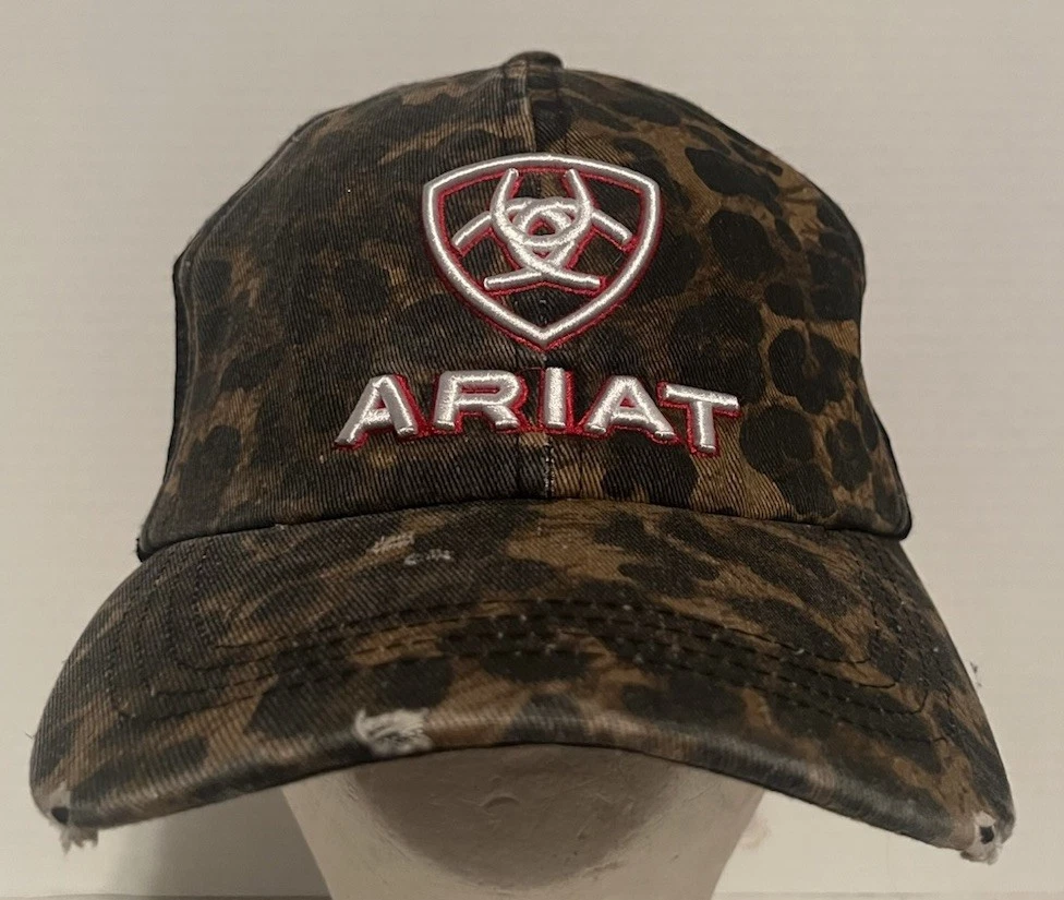Ariat Logo Spellout Pink Brown Distressed Ajustable Strapback Hat ARIAT Women main image 3