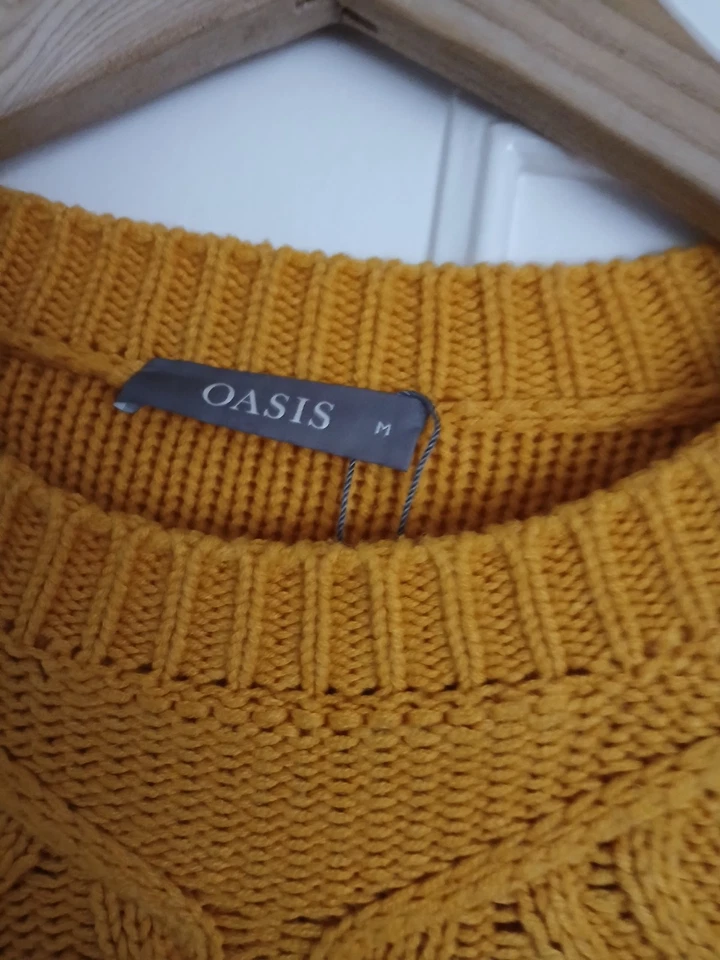 Oasis  short  mustard yellow  ladies jumper pullover uk 10 8 M - Image 2 of 4