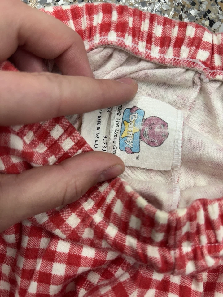 Pantalones cortos Barney vintage Red Gingham 1993 Foto 4 de 4