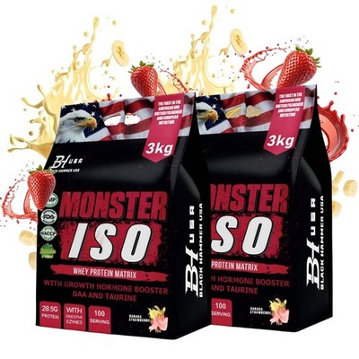2PACK-Monster ISO Whey Protein 6KG Banana Strawberry Muskelauf Black Hammer USA