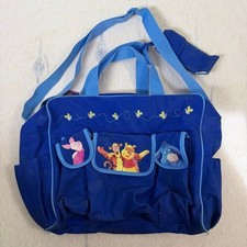 VTG Disney Winnie the Pooh Diaper Bag Blue Shoulder Tote Piglet Tigger Eeyore