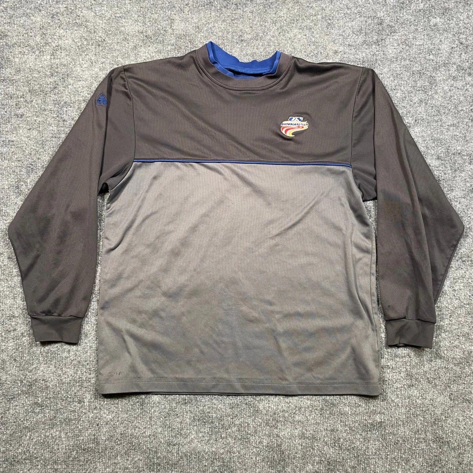 Nike ACG US Snowboard Team Dri-FIT Base Layer Shirt Mens Medium Grey Blue